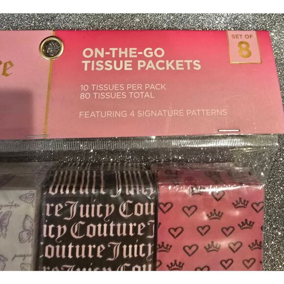 Juicy Couture Home Logo Printed On-The-Go  Tissue Packets - Picture 4 of 4